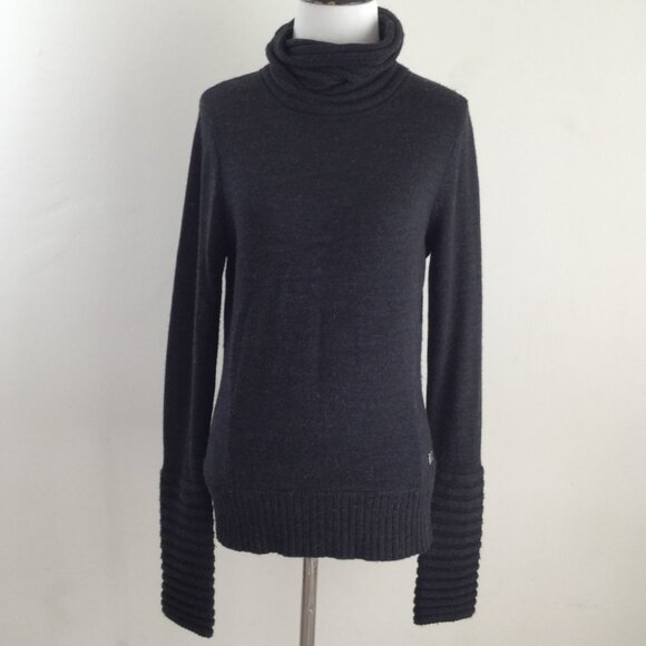 Smartwool Hayden Spires Charcoal Grey Merino Wool Turtleneck Top - Picture 2 of 12